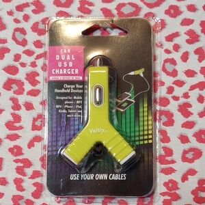 Lime Green Car Dual USB Charger